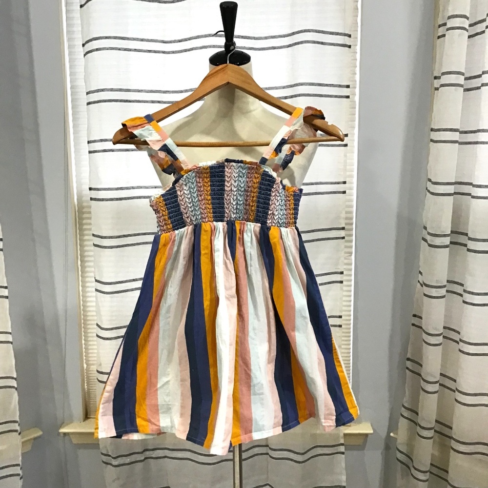 Tommy Bahama Girl Size 7-8Y Cotton Sleeveless Striped Multicolor Spring Dress